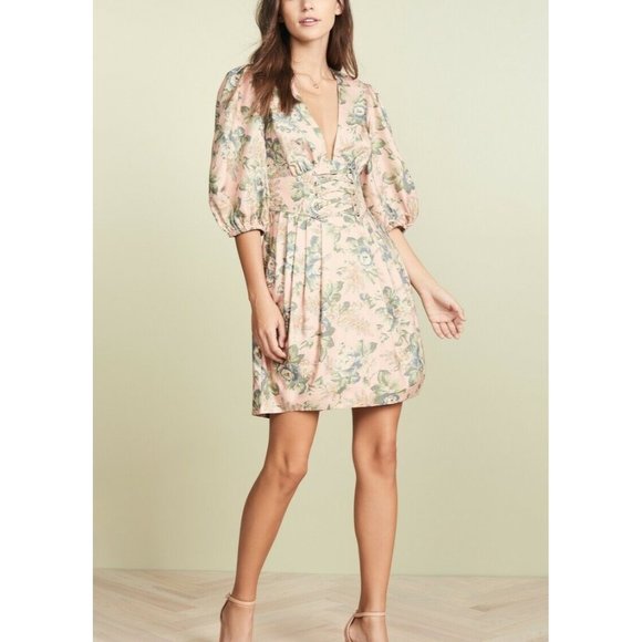 Zimmermann 100% Silk Tempest Lace Up Mini Dress Size 1 (AU 10 / USA 6) RRP $850 - Picture 2 of 12